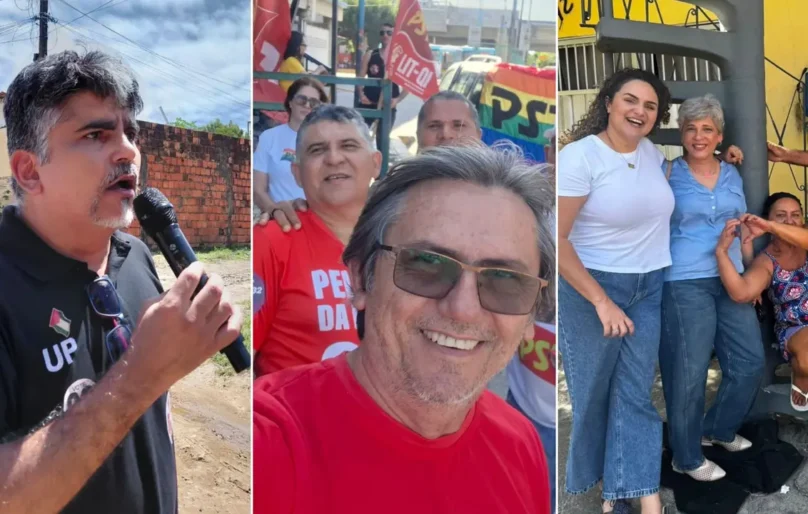 Candidatos de UP, Novo e PSTU ao Governo do Ceará fazem atos em Fortaleza